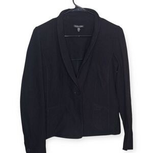 Eileen Fisher Women's Black Wash Stretch Crepe One Button Blazer size XS